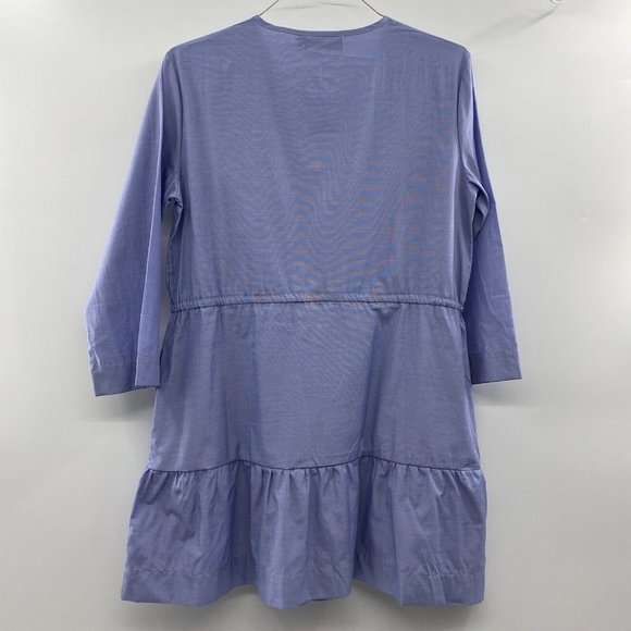 Pomander Place Tuckernuck Women's Chambray Lucy Dress Blue Tier Tie Waist Mini M - Picture 11 of 12